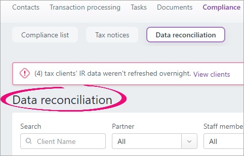 Data reconciliation improvements in MYOB Practice (NZ)